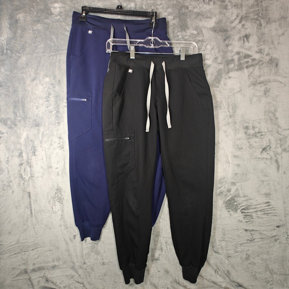 Figs Scrub Joggers Womens XS Black Navy Blue Technical Collection 2 Pack Pockets